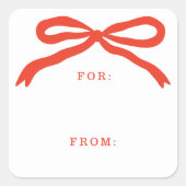 Handgetekende rode boog kerstcadeau Labels (Voorkant)