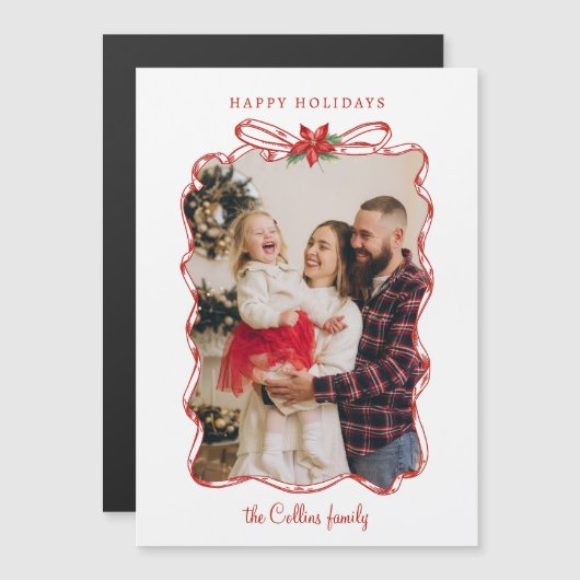 Handgetekende rode kerstfoto Lijst (Voorkant / Achterkant)