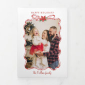 Handgetekende rode kerstfoto Lijst Drieluik Kaart (Cover)