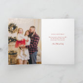 Handgetekende rode kerstfoto Lijst Feestdagen Kaart (Binnen)