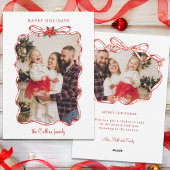 Handgetekende rode kerstfoto Lijst Feestdagenkaart