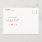 Handgetekende rode kerstfoto Lijst Feestdagenkaart (Achterkant)