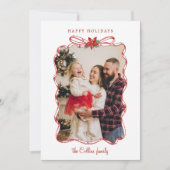 Handgetekende rode kerstfoto Lijst Feestdagenkaart (Voorkant)