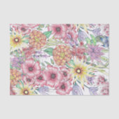 Handgetekende rode Sinaasappel gele bloemen en bla Tissuepapier (Voorkant)