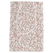 Handgetekende rode winterberrytakken medium cadeauzakje (Achterkant)