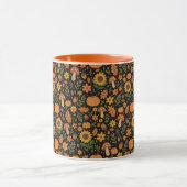 Handgetekende roestige herfstpatroon koffiemok mok (Midden)