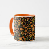 Handgetekende roestige herfstpatroon koffiemok mok (Voorkant links)