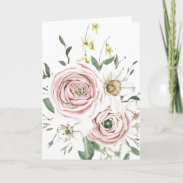 Handgetekende Roos Posy (leeg) Kaart