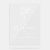 Handgetekende Rose Bouquet Vrijgezellenfeest Welko Acryl Bord (Voorkant)