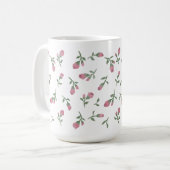 Handgetekende Rosebud Floral Mok (Voorkant links)