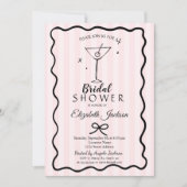 Handgetekende roze gestreept Vrijgezellenfeest van Kaart (Voorkant)