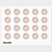 Handgetekende  Roze Kerstcadeau Sticker (Vel)