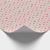 Handgetekende roze & rode harten Gezellig Cadeaupapier (Hoek)