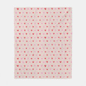 Handgetekende roze & rode harten Gezellig Fleece Deken (Voorkant)