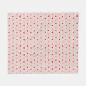 Handgetekende roze & rode harten Gezellig Fleece Deken (Voorkant (Horizontaal))