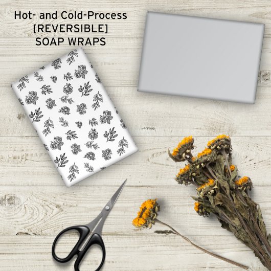🌿🌹 Handgetekende Rozen Black + White Soap Wraps