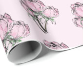 Handgetekende Rozen Cadeaupapier (Rol Hoek)