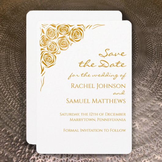 Handgetekende Rozen Modern Save the Date Wedding