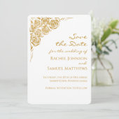 Handgetekende Rozen Modern Save the Date Wedding (Staand voorkant)