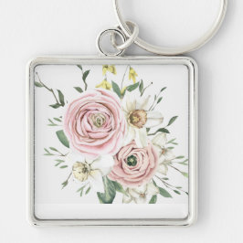 handgetekende Rozen posy Sleutelhanger