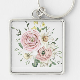 handgetekende Rozen posy Sleutelhanger