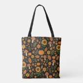 Handgetekende Rustieke Herfstpatroon Boodschappent Tote Bag (Achterkant)