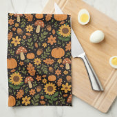 Handgetekende Rustieke Herfstpatroon Keukenhanddoe Theedoek (Quarter Fold)