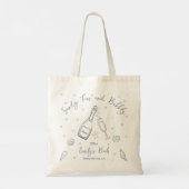 Handgetekende Sandy Toes en Bubbly Bachelorette Tote Bag (Achterkant)