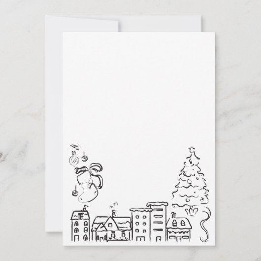 Handgetekende Santa Baby Christmas Baby shower Kaart (Achterkant)