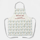 Handgetekende Scandinavische kerstbomen Schort (Voorkant)