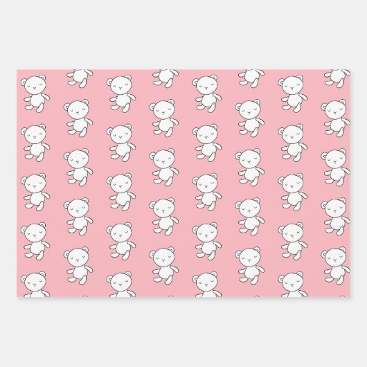 HANDGETEKENDE SCHAAPSTER EN TEDDYBEER CADEAUVERPAK INPAKPAPIER VEL (Voorkant 3)