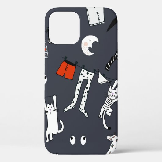 Handgetekende schattige cartoon naadloze afbeeldin Case-Mate iPhone case (Achterkant)