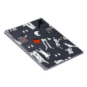 Handgetekende schattige cartoon naadloze afbeeldin notitieboek (Rechterzijde)