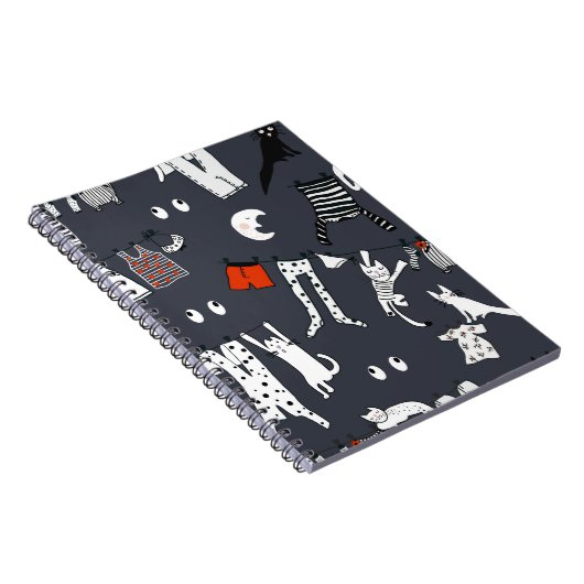 Handgetekende schattige cartoon naadloze afbeeldin notitieboek (Rechterzijde)