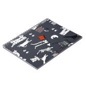 Handgetekende schattige cartoon naadloze afbeeldin notitieboek (Linkerzijde)