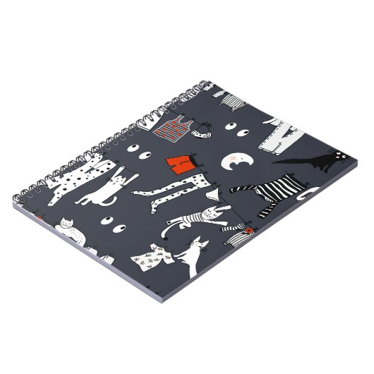 Handgetekende schattige cartoon naadloze afbeeldin notitieboek (Linkerzijde)