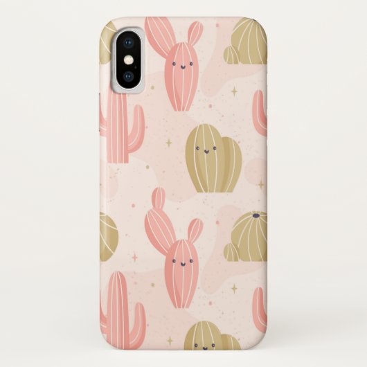 handgetekende schattige roze cactus Case-Mate iPhone case (Achterkant)