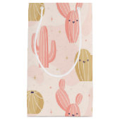 handgetekende schattige roze cactus klein cadeauzakje (Voorkant)