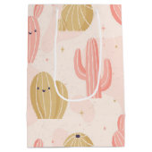 handgetekende schattige roze cactus medium cadeauzakje (Achterkant)