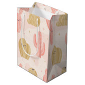 handgetekende schattige roze cactus medium cadeauzakje (Achterkant Gekanteld)