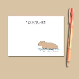 Handgetekende Schattigee Capybara Wildlife Zoo Ani Post-it® Notes
