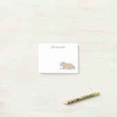 Handgetekende Schattigee Capybara Wildlife Zoo Ani Post-it® Notes (Op bureau)