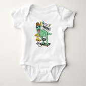 Handgetekende Schattigee Dinosaurus Baby Jersey Bo Romper (Voorkant)