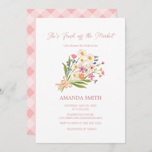 Handgetekende Schattigee Fresh Off the Market Vrij Kaart (Voorkant / Achterkant)