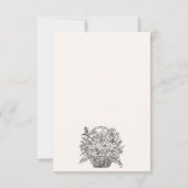 Handgetekende Schelp Doodle Bloemenmand Bedankkaart (Achterkant)