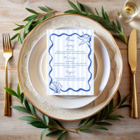 Handgetekende schets schelpen strand bruiloft Menu