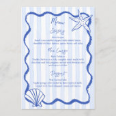 Handgetekende schets schelpen strand bruiloft Menu (Voorkant)