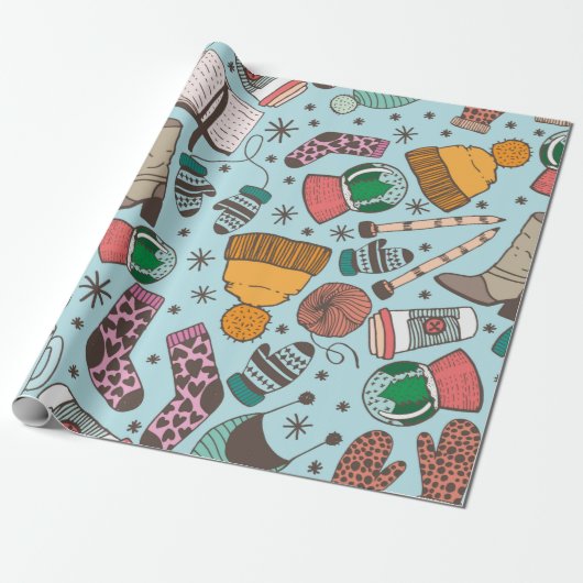 Handgetekende schets van doedelen naadloos patroon cadeaupapier (Uitgerold)