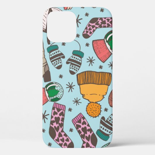 Handgetekende schets van doedelen naadloos patroon Case-Mate iPhone case (Achterkant)