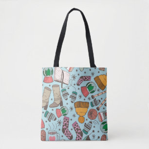Handgetekende schets van doedelen naadloos patroon tote bag